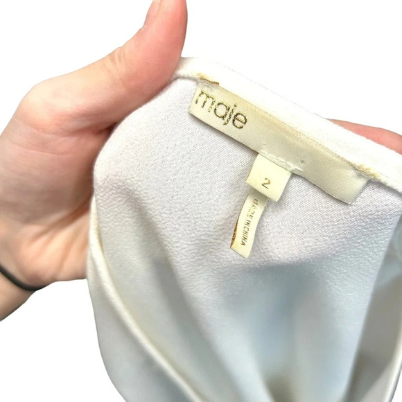 Maje Loust Bee Embellished Blouse Ecru Cream Size‎ 2 US Medium - Picture 9 of 11